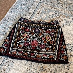 Miami Multicolor Embroidered Mini Skirt